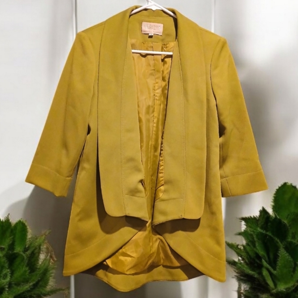 Alberto Makali Apple Green Blazer Lined Womans size Small Open Front